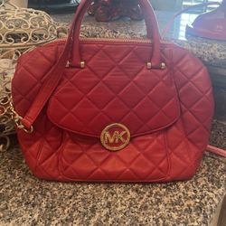 Michael Kors Authentic Red Quilted Handbag