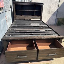 Full Bed Frame With Two Drawers In Very Good Condition 