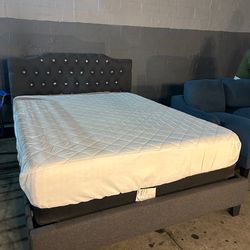 Beautiful queen size bed frame with mattress
