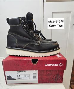 Wolverine Soft Toe Work Boots Size  8.5