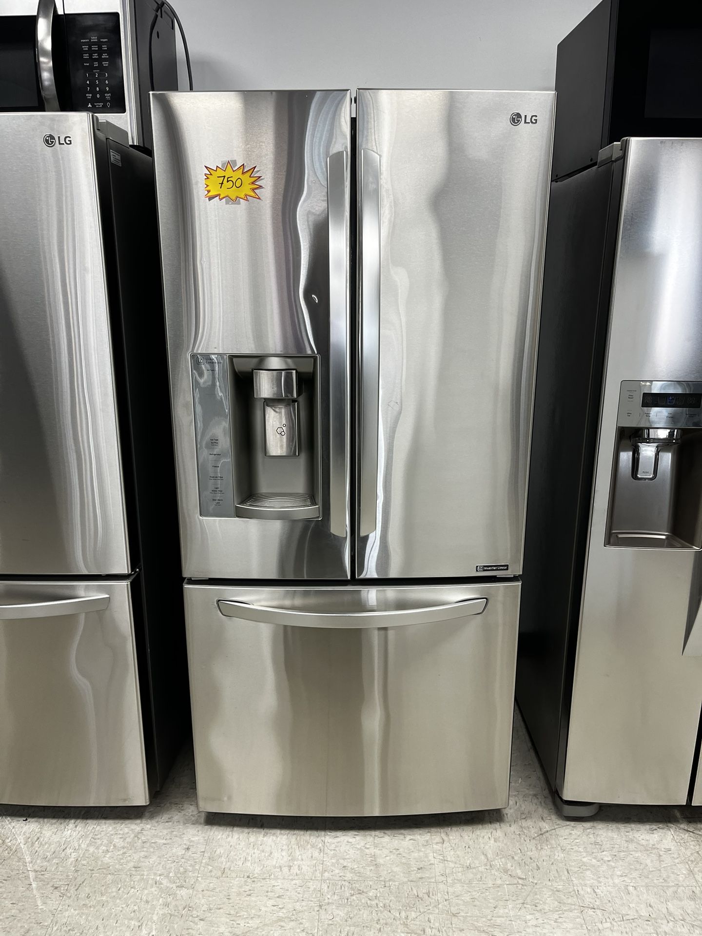 LG 33inch. French Door With Ice Maker In Stainless Steel Refrigerator