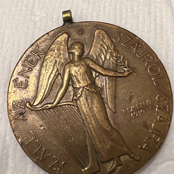 Medal Yugorskaya in a collection stand