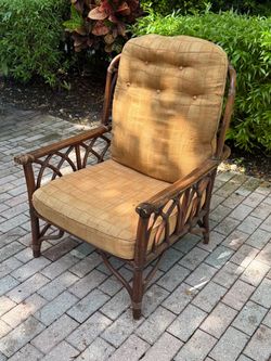 Authentic McGuire Furniture Company "Cathedral" Rattan Lounge Chair