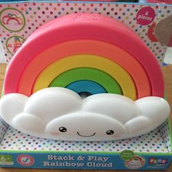 Stack & play rainbow cloud lights up and plays music ages 6+ motion activated

New