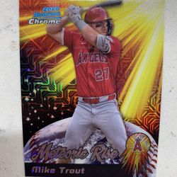 Mike Trout 2025 Bowman Chrome Meteoric Rise Mega Refractor MR-2 Insert