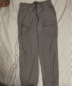 Gray Cargo Jogger Pants