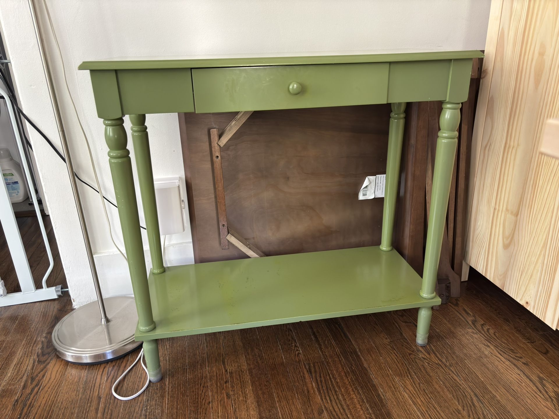 Green Side Table with Drawer