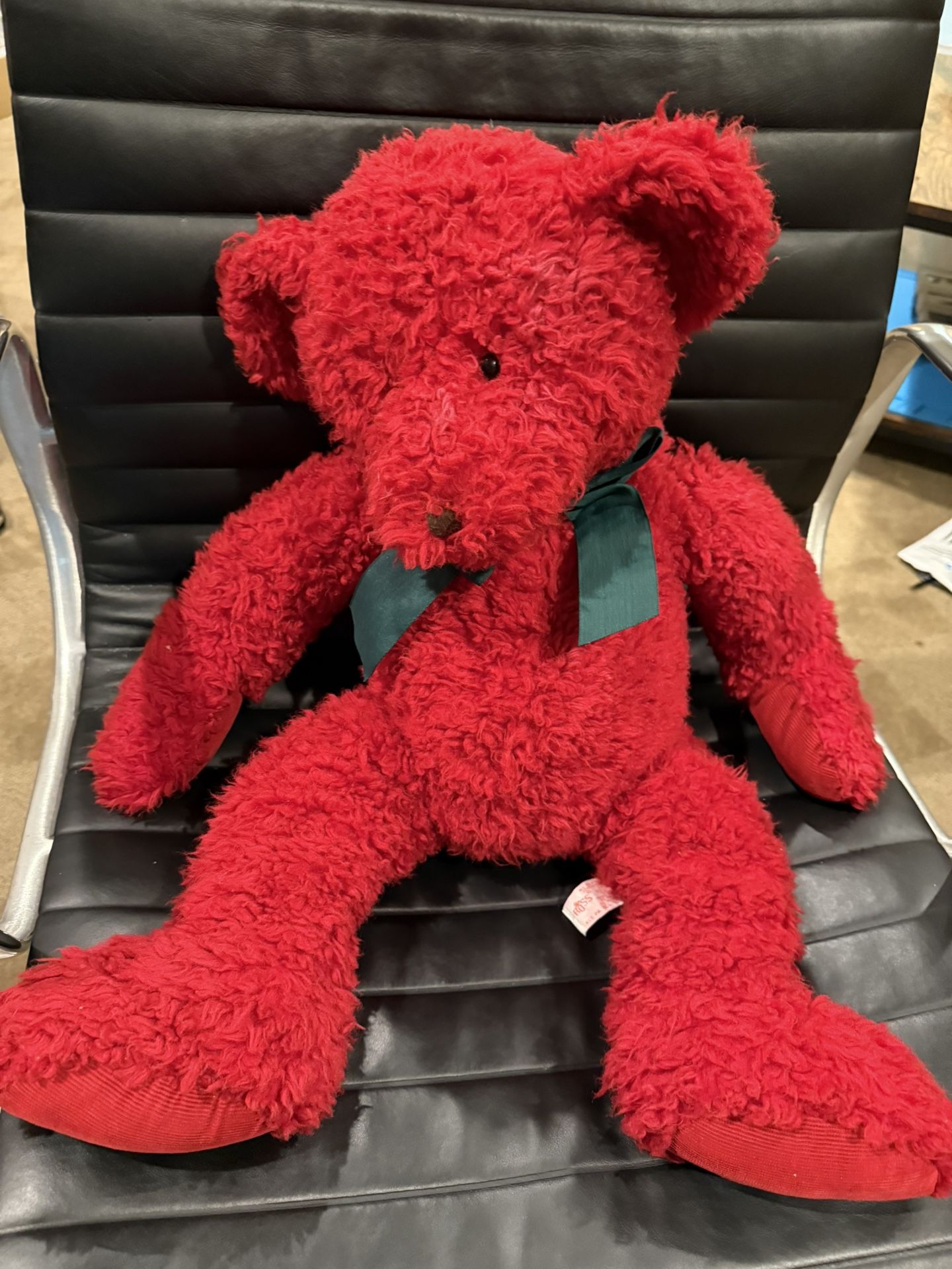 Vintage Russ Berrie “Redford” Red Teddy Bear 24” Curly Plush Stuffed Animal