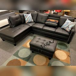 3 pc sectional sofa with storage ottoman