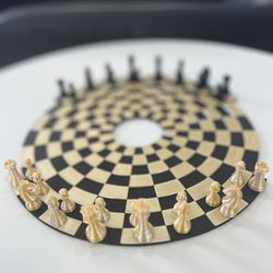 Circular Chess Board 9” Stunning Home Decor