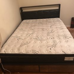 Queen Size Bed Bed Frame With Storage + Color Changing Lights