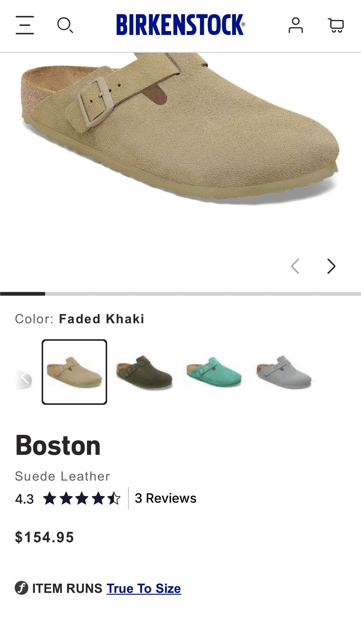 Birkenstock Suede Leather Boston Suede Faded Khaki Women’s Size 5 36 Sandals