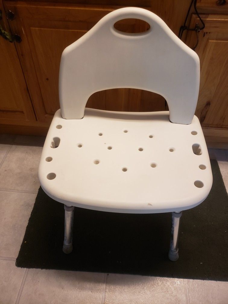 Shower Chair With Back adjustable Height 