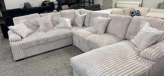 New Sleeper Sectional Couch with Storage! Free Delivery 🚚! Free Assembly!