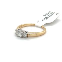 14kt Gold Two Tone Women’s Diamond Ring 3 Diamonds 3.20grams Size 6 1/2 148991 13