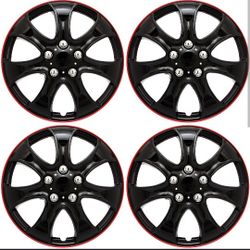 4pc Black Hubcaps Brand New (15")