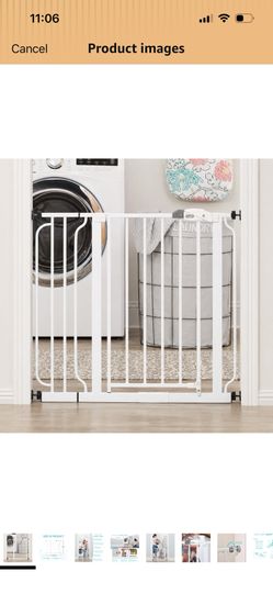 Regalo Safety 29-38.5" Wide 30” Height Baby Gate ,Stairs, Pressure Mounted Baby Gate with Door for Babies, Toddlers & Pets,