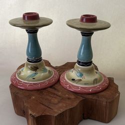 Pair Of Olé Candlestick Holder Home Decoration Accent By Nancy Green 