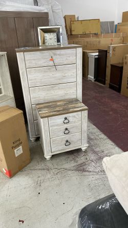 Ashkey Rustic Chest And Matching Nightstand $499 Set 