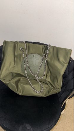 Tory Burch Olive Green Nylon Ella Chain Tote
