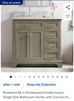 BRAND NEW allen + roth Roveland 36" Smokewood Undermount Single Sink Bathroom Vanity
