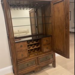 Tommy bahama style baers bar style omwar wine rack cart liquor