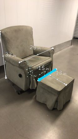 Recliner barely used as demo on a furniture store with ottoman