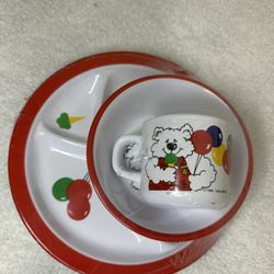 Vintage 1986 Thalhimers Kids Dishware Set — NEW in Original Plastic