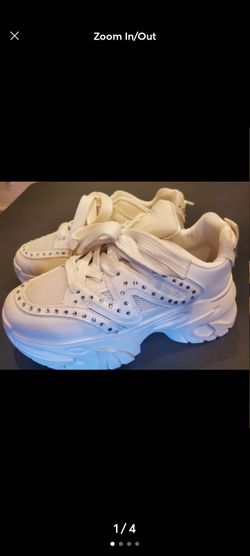 Vintage Vibe YVO Cream Platform Sneakers Sz 8