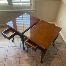 Vintage Solid Wood End Tables – $150 Pair Must Go 