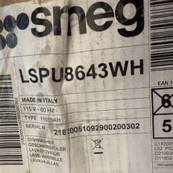 Smeg  LSPU8643WH 24 Inch Built-In Full Console Dishwasher with 13 Place Settings, 48 dBA Sound Rating, Sterilize Option, Express Wash, Delay Wash, Sta