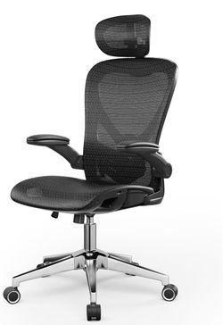 naspaluro Mesh Office Chair Breathable Desk Chair Flip-up Armrests  Adjustable Headrest 90-120° Rocking Chairs for Home Office, Study, Work & Gaming C