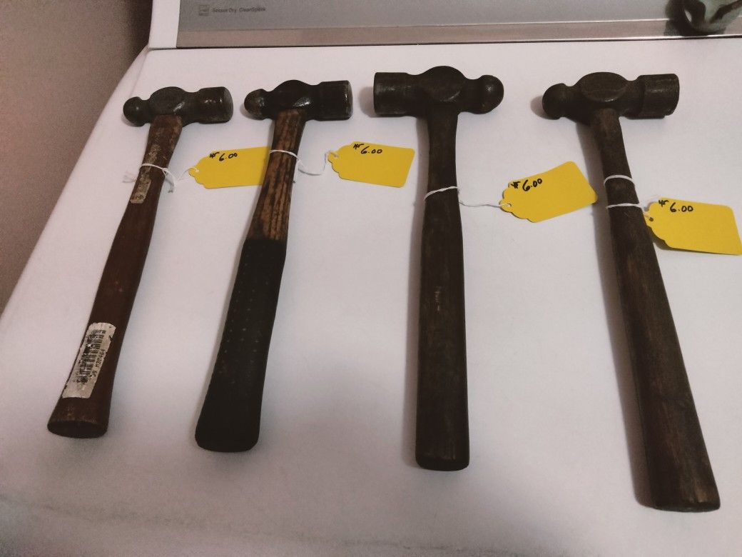 4 Ball Peen Hammers $6.00 Each