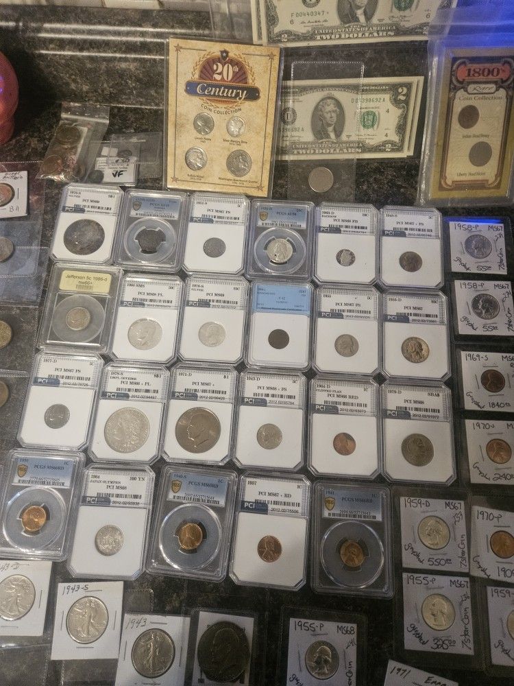 Huge Lot of U.S. and World Coins Graded & Raw - Certified PCI PCGS MS UNC LOT!