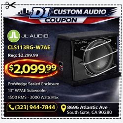 JL Audio CLS113RG-W7AE 13" W7 Subwoofer Pro Wedge Sealed Enclosure 3000 Watts 13W7 🚨 Payment Options Available 🚨 No Credit Needed 🚨 