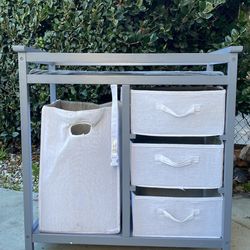 Changing Table With Storage & Laundry Hamper 