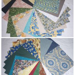 46 Pre-cut Squares 9.5"×9.5" Cotton Fabric Material 