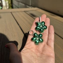 Swarovski Crystal & Sterling Flower Earrings