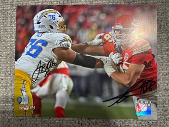 George Karlaftis Joe Alt Dual Signed 8x10 Photo - JSA / Beckett- Chiefs Chargers