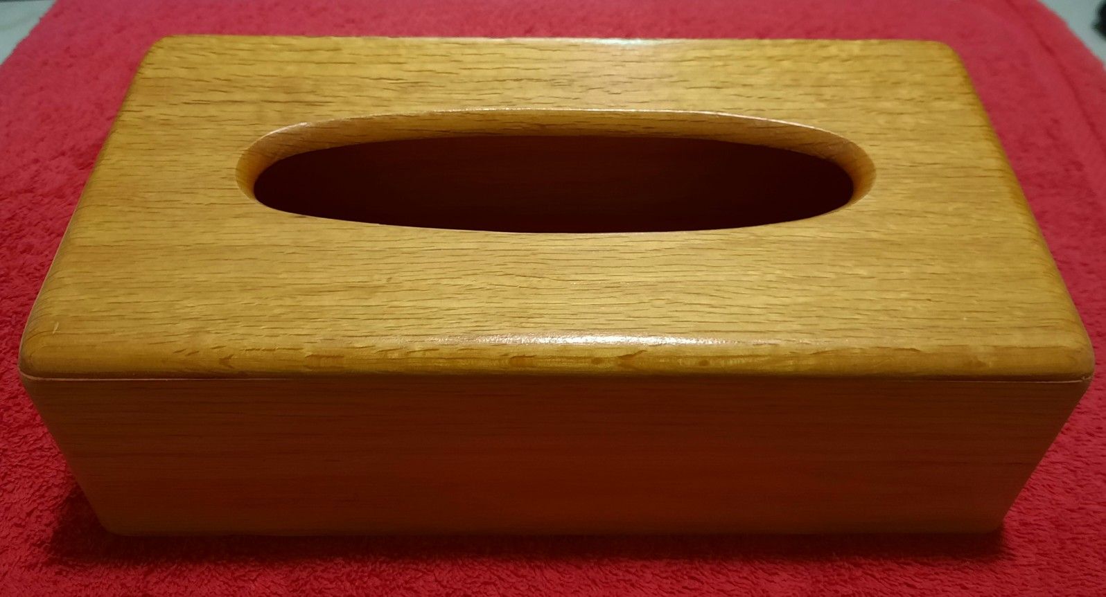 Vintage 1980's Solid Wood Kleenex Box Holder 