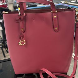 Coach Pink Shopper Crossbody And Shoulder Bag Like New 