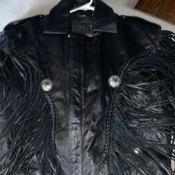 Vintage Shaf Insulated Fringe Leather Jacket 