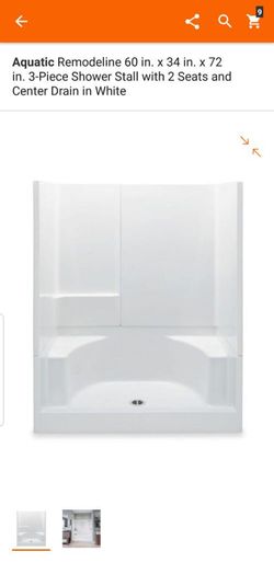 Aquatic 60”x 34” shower stall