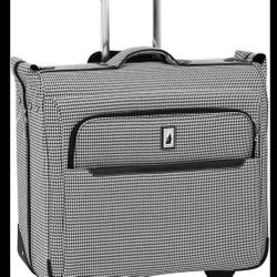 New—LONDON FOG Cambridge II Softside Rolling Garment Bag, Black White Houndstooth, 44-Inch
