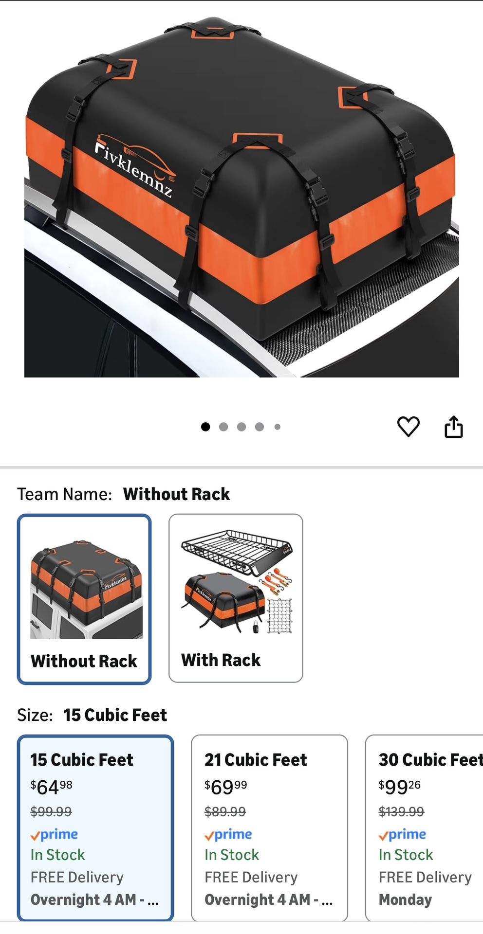 FIVKLEMNZ  Car Rooftop Cargo Carrier Roof Bag