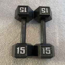 Two 15lb Dumbbells