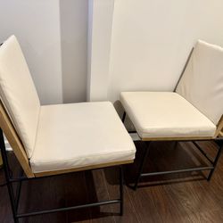Metal Legs Armless Dining Chairs Set of 2