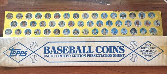 Topps Baseball Coins Uncut Limited Edition Sheet 1987 