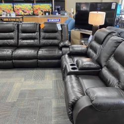 Vacherie Black Reclining Living Room Set ( sectional couch sofa loveseat options