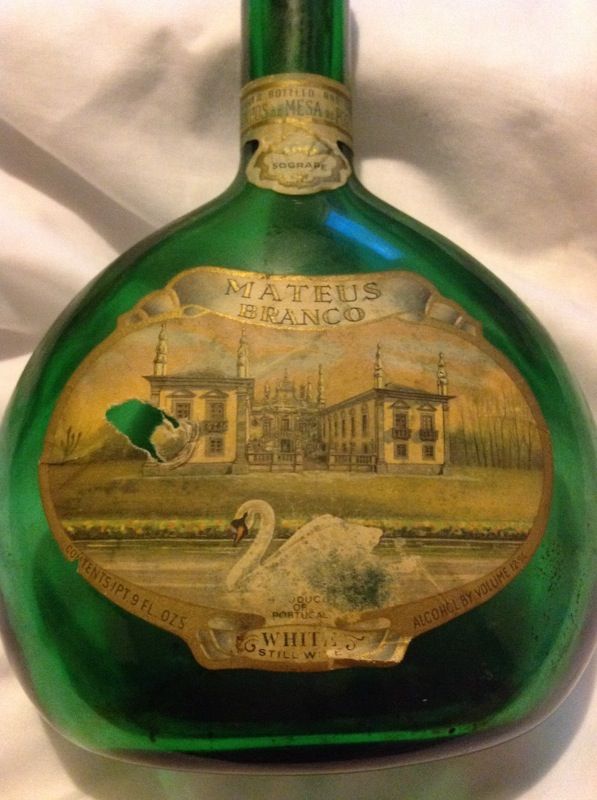 Vintage mateus branco white wine bottle